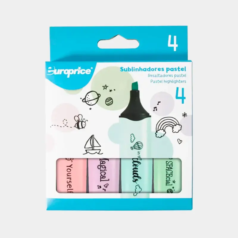 Europrice Caixa 4 Highlighters (Pastel)