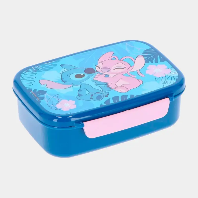 Lancheira de Plástico Stitch e Angel com Divisória