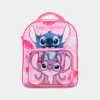 Mochila Pré-Escolar Stitch Angel Rosa de 30cm
