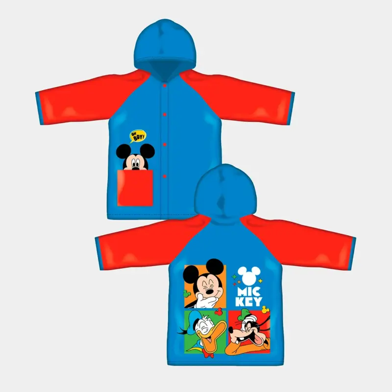 Capa de Chuva Mickey com Capuz 2-6 Anos