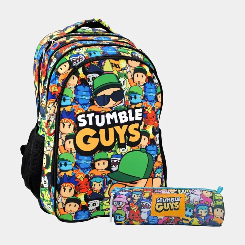 Conjunto Escolar Stumble Guys Mochila e Estojo