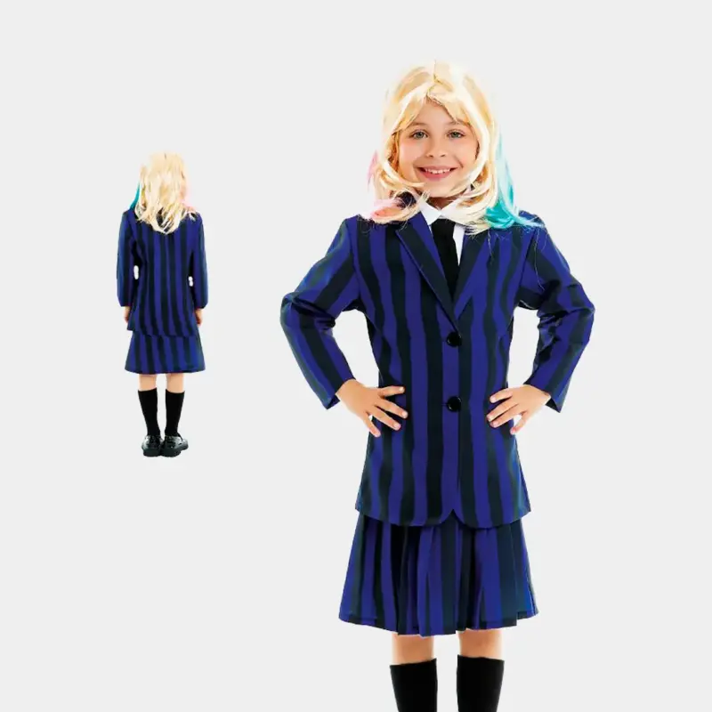 Fato Inspiração Enid Wednesday Addams 5-15 Anos