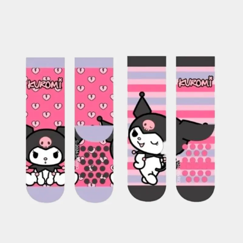 Meias Antiderrapantes da Kuromi Sanrio 2 Pares