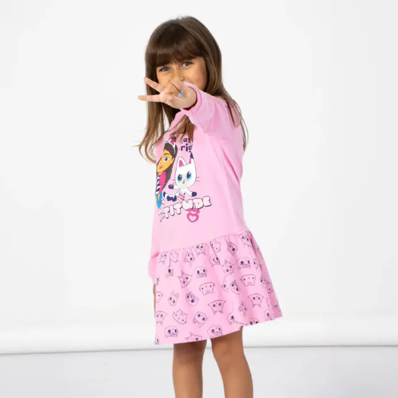 Vestido French Terry Gabby´s Dolhouse 3-6 Anos